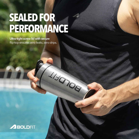 Boldfit Steel Shaker (Silver)