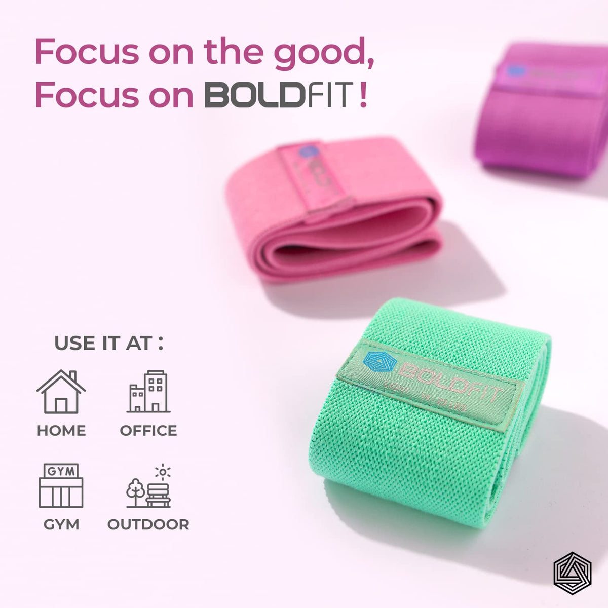 BOLDFIT Fabric Resistance Bands (3 Pack)