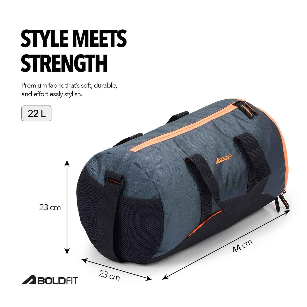 BOLDFIT Gym Bag (22L)