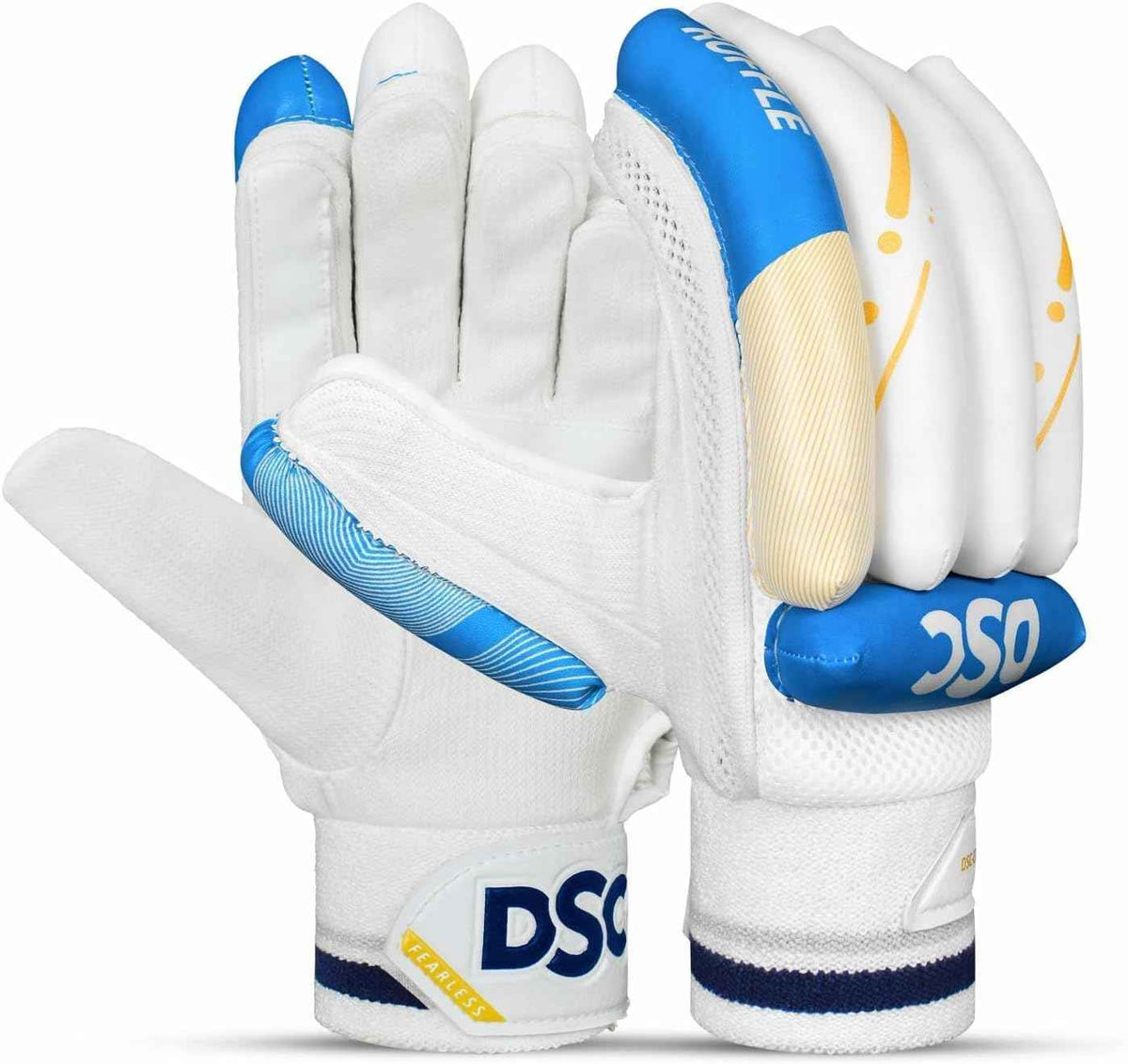 DSC Ruffle Batting Gloves (Blue / Gold)