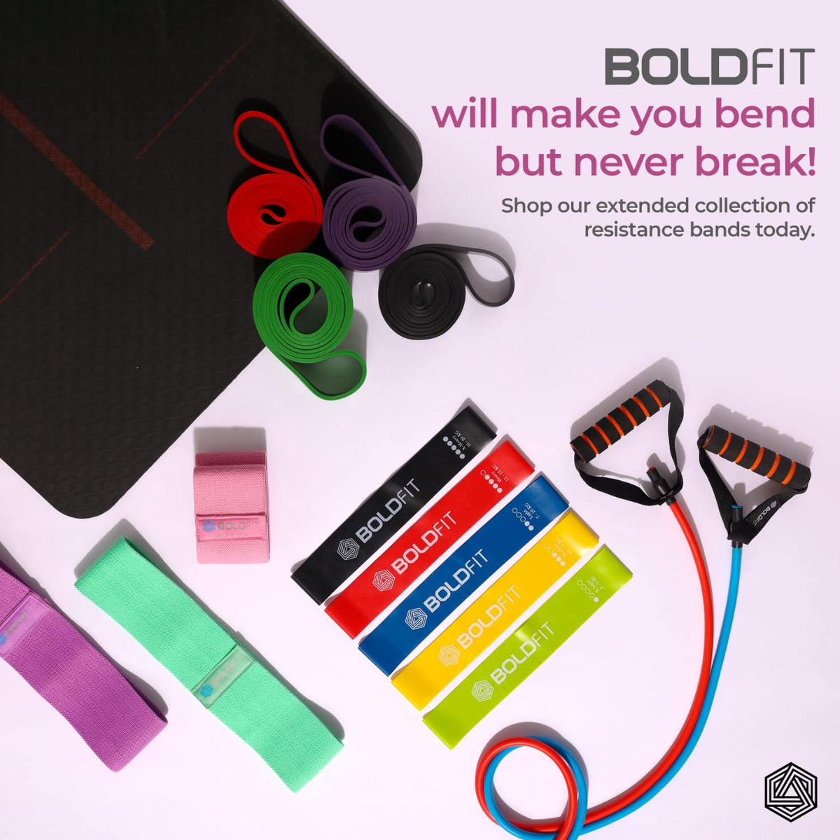 BOLDFIT Fabric Resistance Bands (3 Pack)